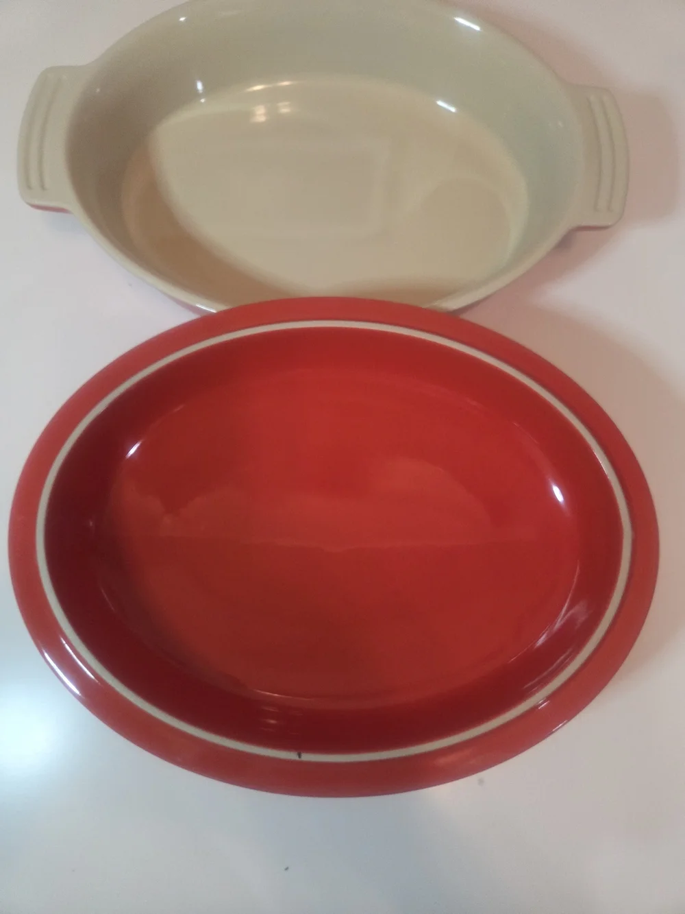 Le Creuset Red Oval Covered Casserole Dish